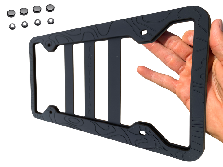 Tactilian SILICONE TOPOGRAPHY LICENSE PLATE FRAME - ANTI-RATTLE, ANTI-SCRATCH