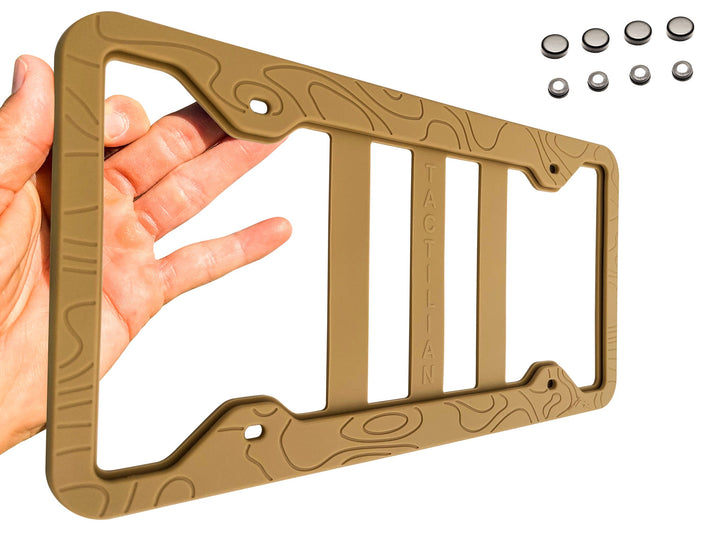 Tactilian SILICONE TOPOGRAPHY LICENSE PLATE FRAME - ANTI-RATTLE, ANTI-SCRATCH