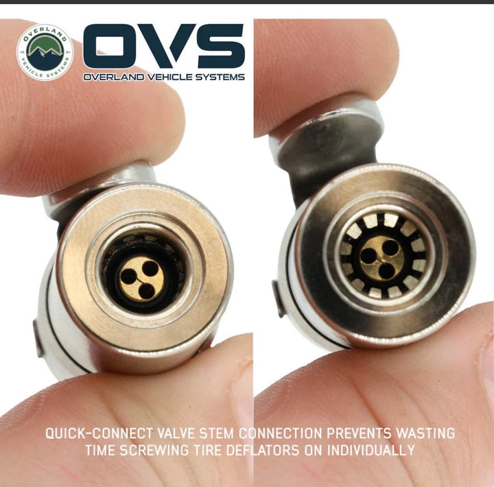 OVS Rapid Tire Deflators - 4 Piece Aluminum Adjustable Kit (5-30 PSI) With Storage Case