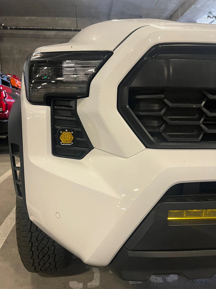 Baja 686 Industries LLC S1 Led vent cover (Gloss Black) + Baja Design S1 Auxiliary Ligh POD Pair for Tacoma (2024+)