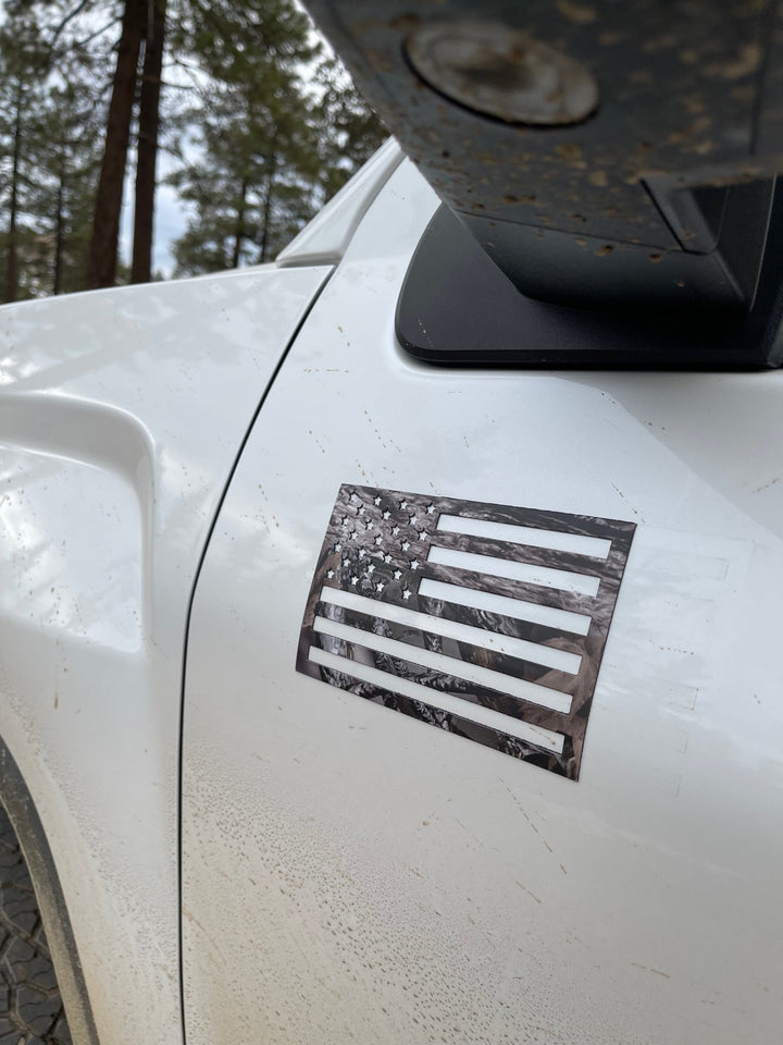 Tactilian Woodland Ghost Camo American Flag Magnets - Camouflage