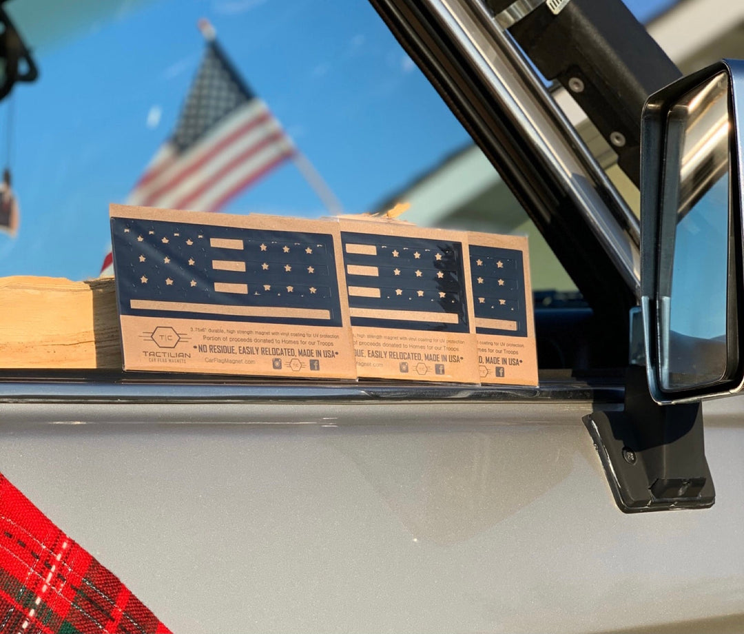 Tactilian American Flag Vehicle Magnets - Black (Best-Seller)