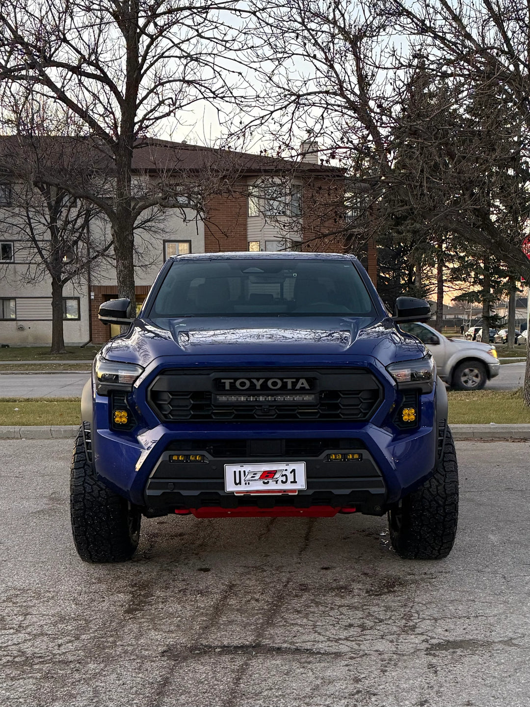 Baja 686 Industries LLC Led vent cover (ASA Matte Black) + Squadron Sport Black LED Auxiliary Light Pod Pair for Tacoma (2024+)