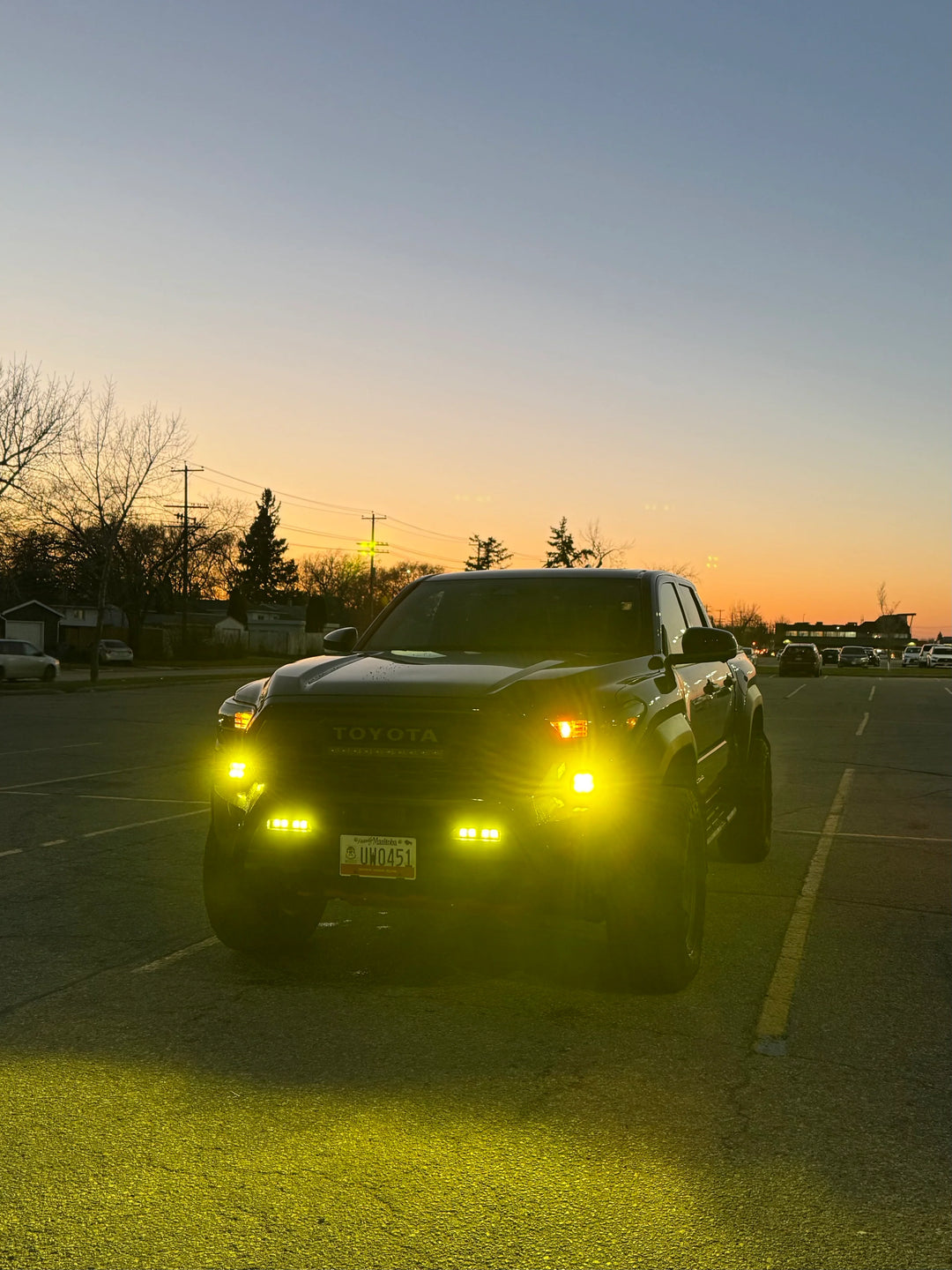 Baja 686 Industries LLCLed vent cover (ASA Matte Black) + Squadron Pro Black LED Auxiliary Light Pod Pair for Tacoma (2024+)