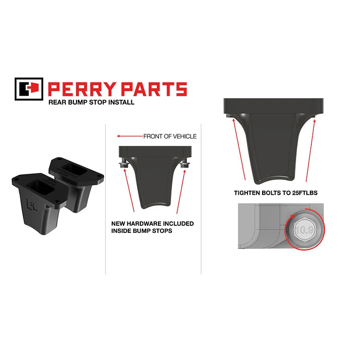 Perry Parts AB2R Rear Bump Stops for FJ Cruiser (2007-2014) & Sequoia (2001-2007)