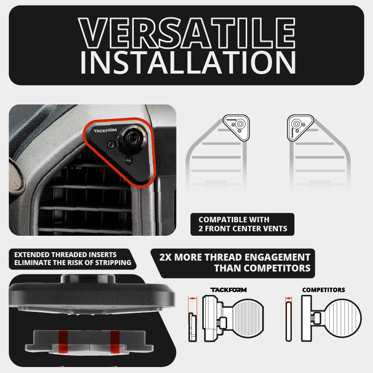 LINK™ Vent Mount Bracket With Quad Lock Magnetic Phone Holder | ‘15-‘20 Ford F-150, ‘17-‘22 Super Duty, ‘18-‘21 Expedition (See Compatibility Info For Year/Trim Details)