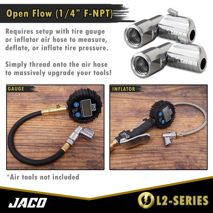 Lightning™ L2 Quick-Connect Tire Air Chuck - 1/4" F-NPT
