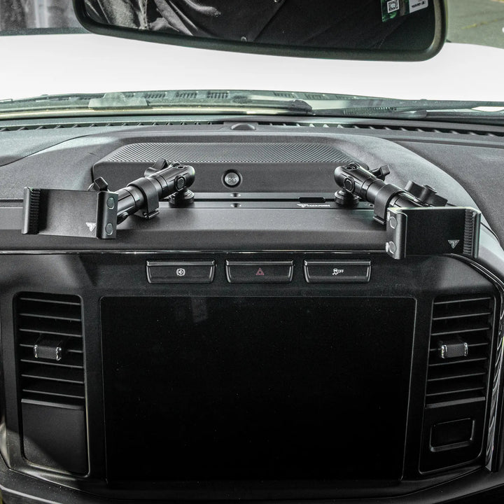 TRAXX™ - Slim Track Dash Bracket With Dual 20LITE Phone Mounts | 2023-2026 Ford Super Duty (F-250 Through F-600)