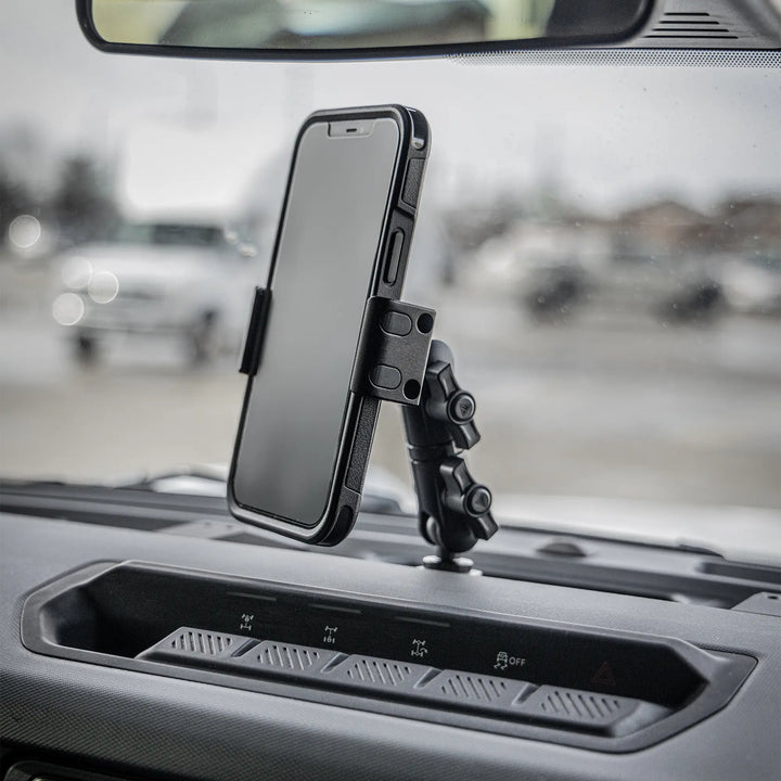 LINK™ MagSafe/Qi2 Charging and Cooling Phone Mount | Accessory Ready Dash and Grab Handle Compatible | 2021+ Ford Bronco | 3.5" Arm