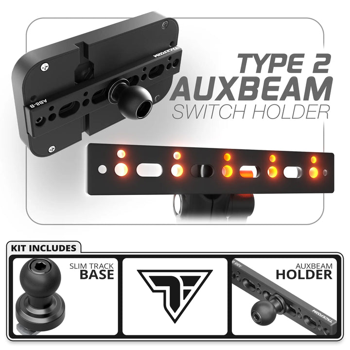Tackform Auxbeam Holder | Slim Track Base | Choose Arm Length & Panel Type