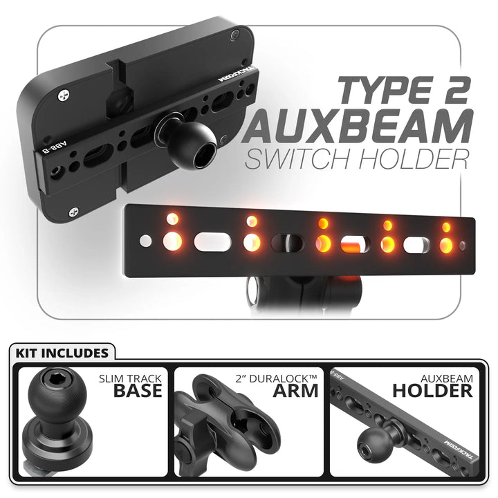 Tackform Auxbeam Holder | Slim Track Base | Choose Arm Length & Panel Type