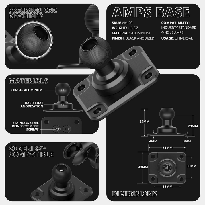 Fast AMPS Dash Bracket With MagSafe Phone Mount | 2009-2025 Ford E-Series (SCRATCH AND DENT ONLY)