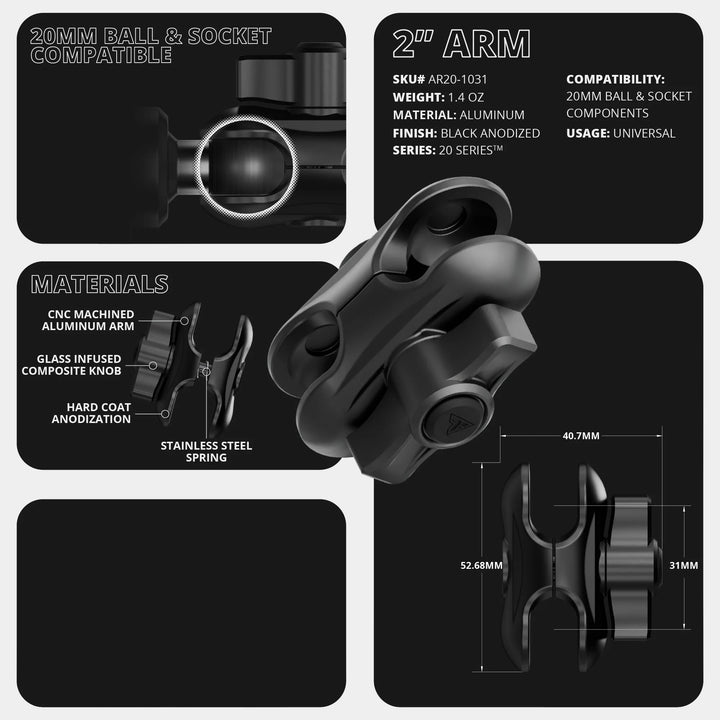 Tackform Slim Track Dash Bracket With Dual MagSafe Phone Mounts for Tacoma (2016-2023)