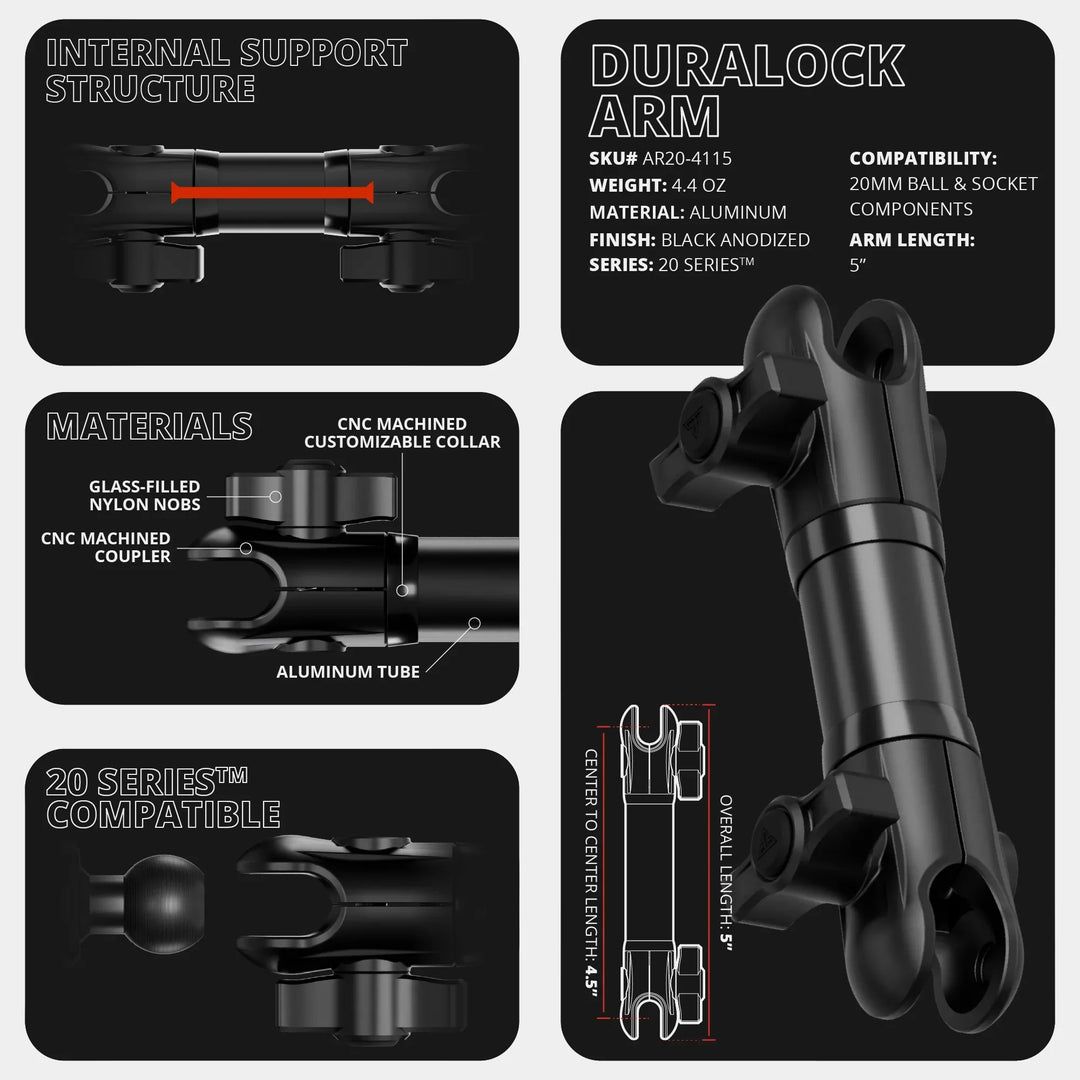 TRAXX™ - Assault Track Picatinny Dash Bracket With Dual 20LITE Phone Mounts | ‘15-‘20 Ford F-150, ‘17-‘22 Super Duty, ‘18-‘21 Expedition (See Compatibility Info For Year/Trim Details)