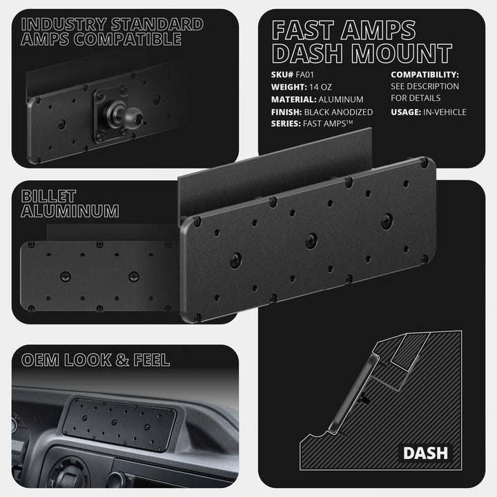 Fast AMPS Dash Bracket With MagSafe Phone Mount | 2009-2025 Ford E-Series (SCRATCH AND DENT ONLY)