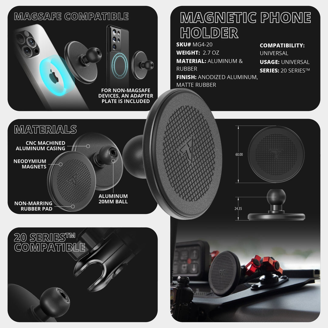 TRAXX™ - Assault Track Picatinny Dash Bracket With Dual MagSafe Phone Mounts | 2016 - 2023 Toyota Tacoma