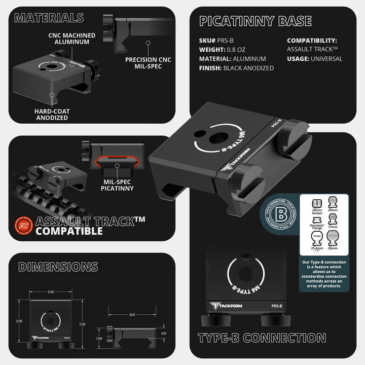 TRAXX™ - Assault Track Picatinny Dash Bracket With 20LITE Phone Mount and Magnetic Radar Detector Holder | Telescoping Arm | 2024 - 2025 Ford F-150 (See Compatibility Info For Specific Year/Trim Fitment Details)