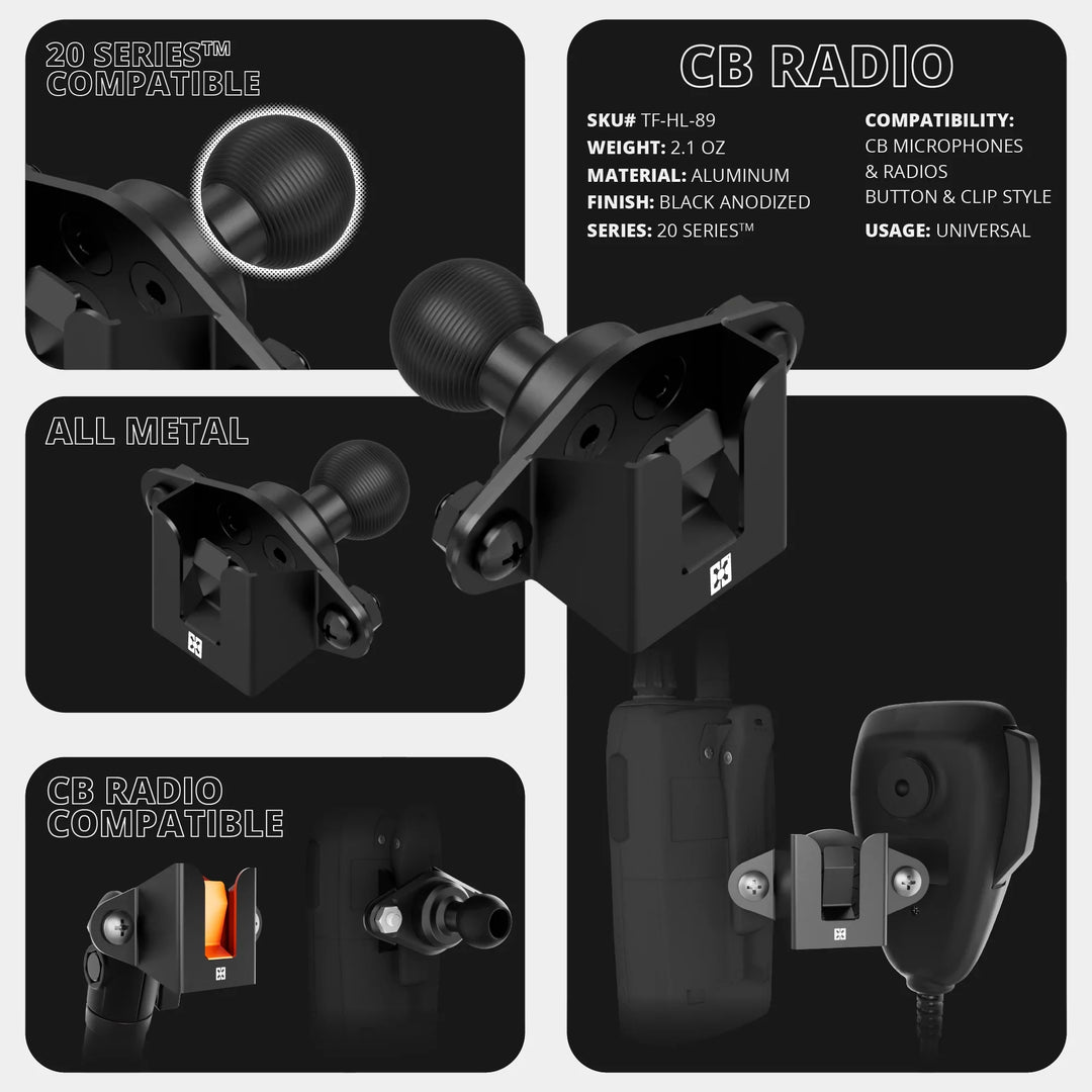 TRAXX™ - Slim Track Dash Bracket With 20LITE Phone & CB Microphone Mounts | 2016 - 2023 Toyota Tacoma