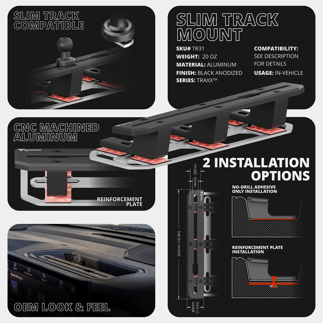 TRAXX™ - Slim Track Dash Bracket With MagSafe Charging Phone Mount | 2022-2025 Toyota Tundra & 2023-2026 Toyota Sequoia