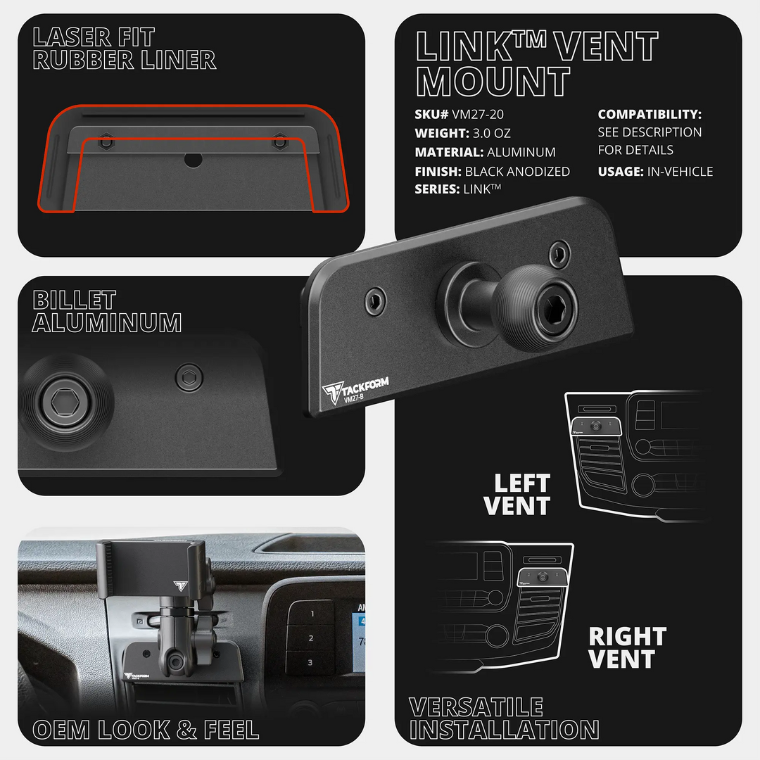 LINK™ Vent Mount Bracket With MagSafe Phone Holder | 3.5" Arm | 2020-2025 Ford Transit (Not Compatible With Transit Connect)