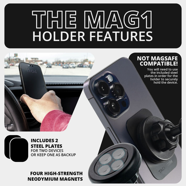 Tackform LINK™ Vent Mount Bracket With Magnetic Phone Holder | Choose Your Arm Length for Tacoma (2016-2023) & Tundra (2014-2021)