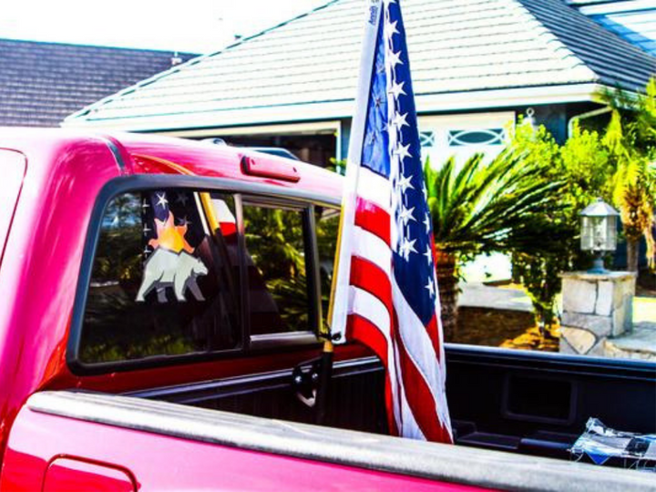 Cali Raised LED BED RAIL FLAG POLE MOUNT For Tacoma & Tundra