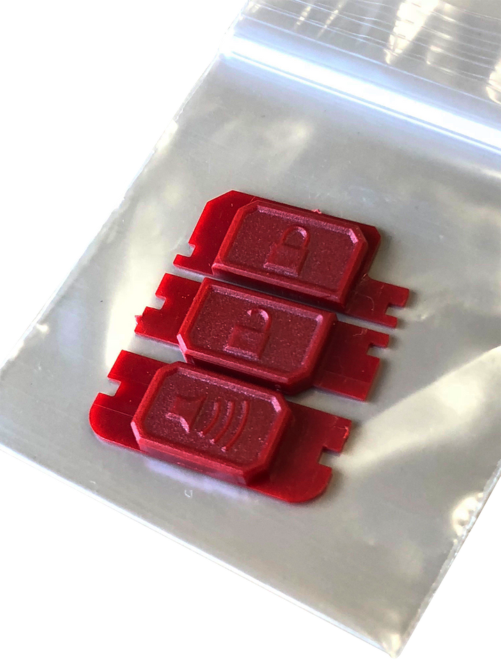 Meso Customs Minimalist Fob Buttons-RED for Tacoma (2016-2023)