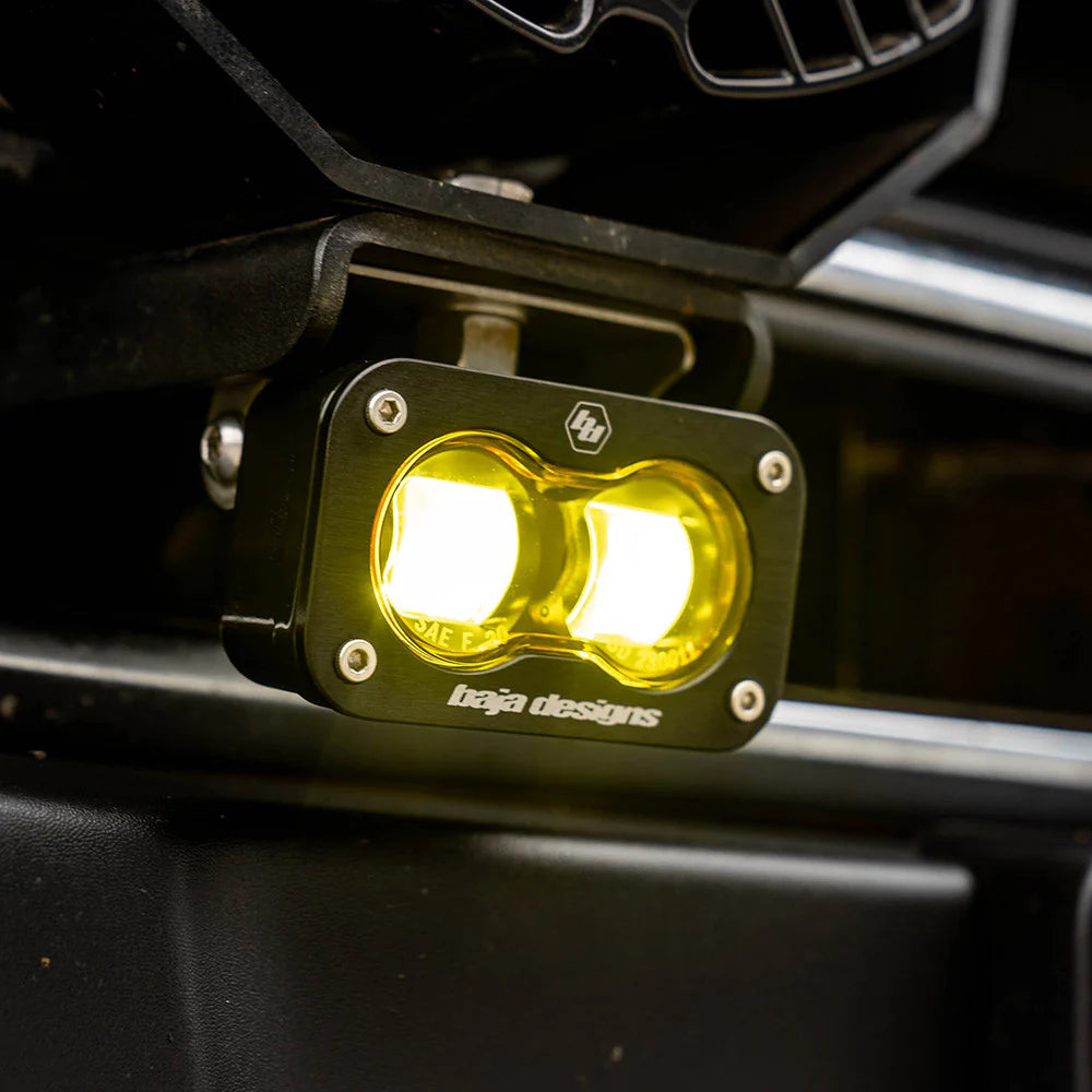 Baja 686 Industries LLC Led vent cover (ASA Matte Black) Baja Designs S2 + Baja Designs S2 SAE Black Light Pod Pair for Tundra (2022+)