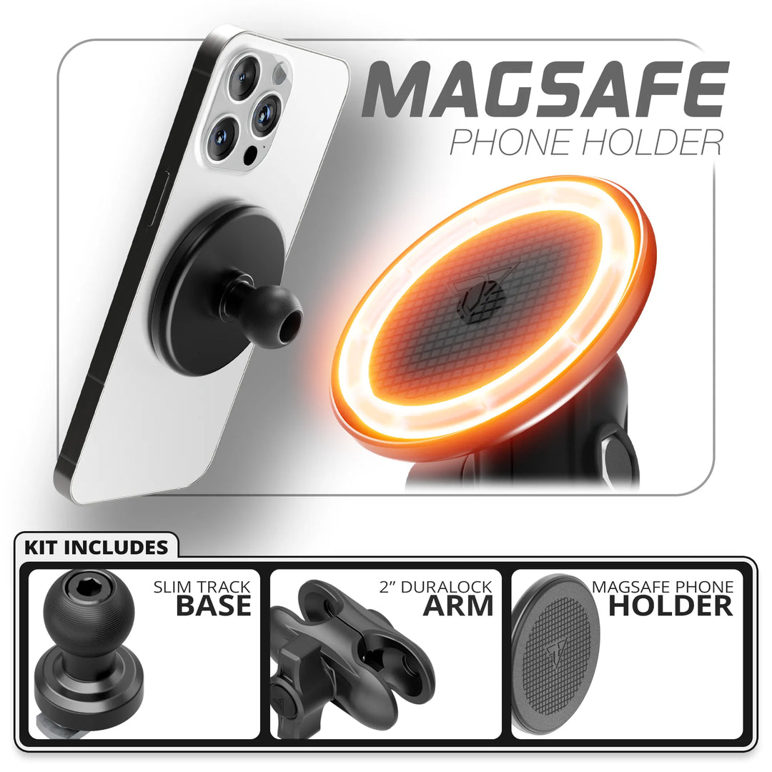 Tackform MagSafe Phone Holder  | Slim Track Base | 2" DuraLock Arm
