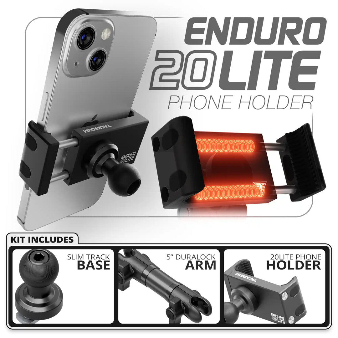 Tackform 20LITE Phone Holder  | Slim Track Base | 5" DuraLock Arm