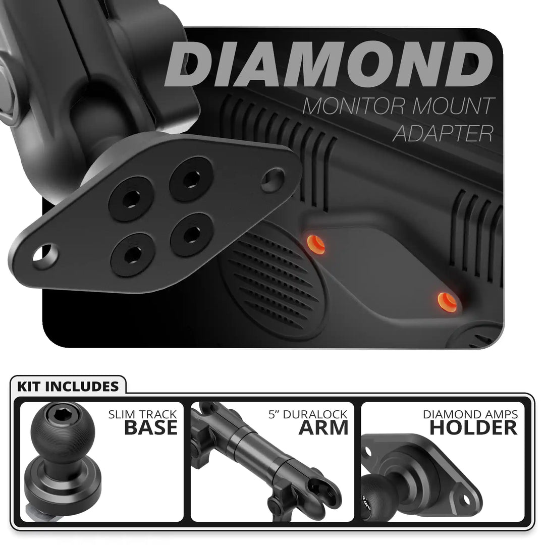 Tackform Diamond AMPS | Slim Track Base | 5" DuraLock Arm
