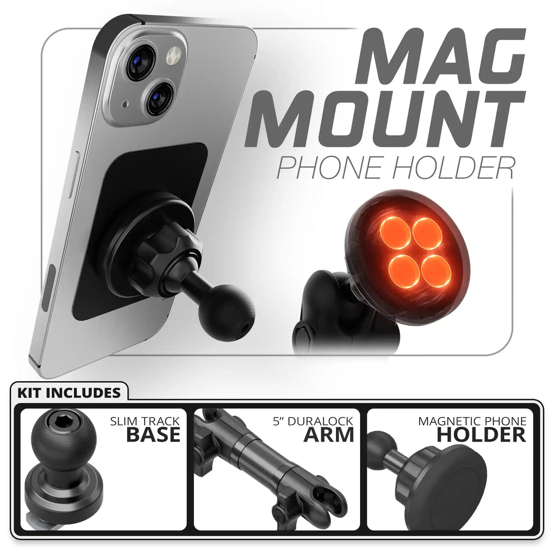 Tackform Magnetic Phone Holder | Slim Track Base | 5" DuraLock Arm