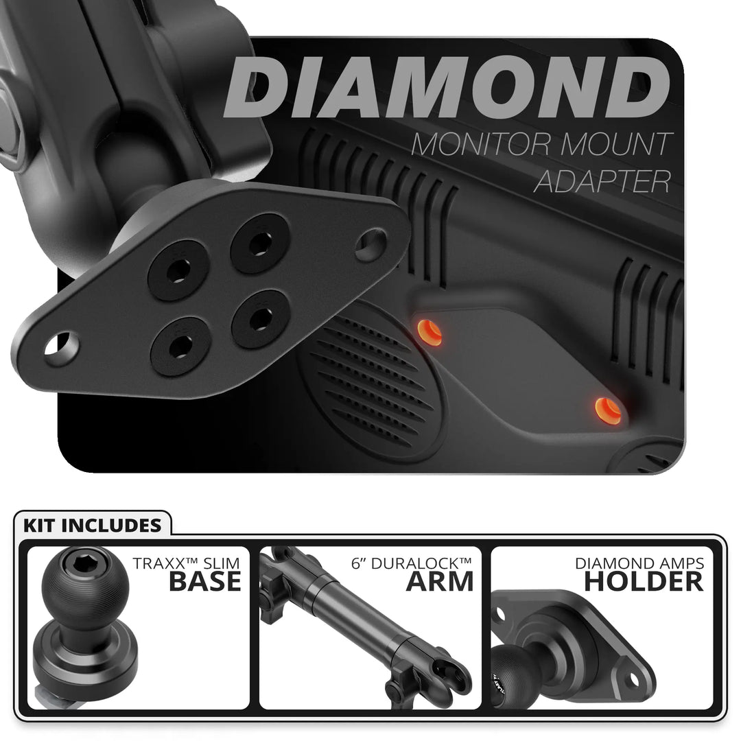 Tackform Diamond AMPS | Slim Track Base | 6" DuraLock Arm