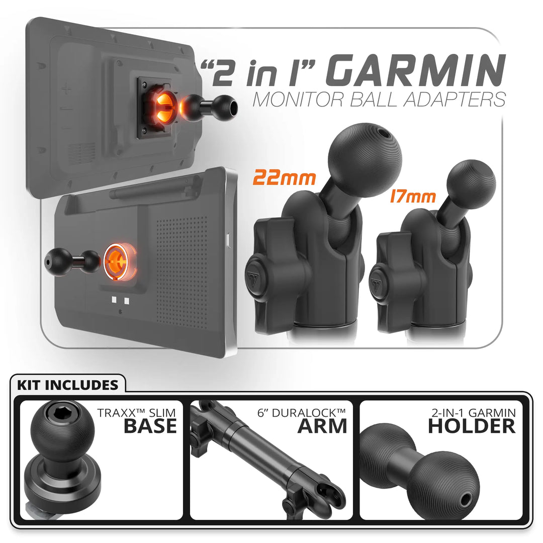 Tackform Garmin | Slim Track Base | 6" DuraLock Arm