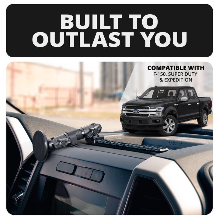 TRAXX™ - Assault Track Picatinny Dash Bracket With Dual MagSafe Phone Mounts | ‘15-‘20 Ford F-150, ‘17-‘22 Super Duty, ‘18-‘21 Expedition (See Compatibility Info For Year/Trim Details)