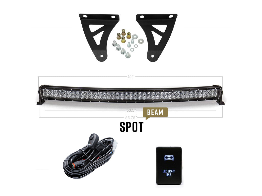 Cali Raised LED 52" Curved LED Light Bar Roof Brackets Kit For Tundra (2007-2021)