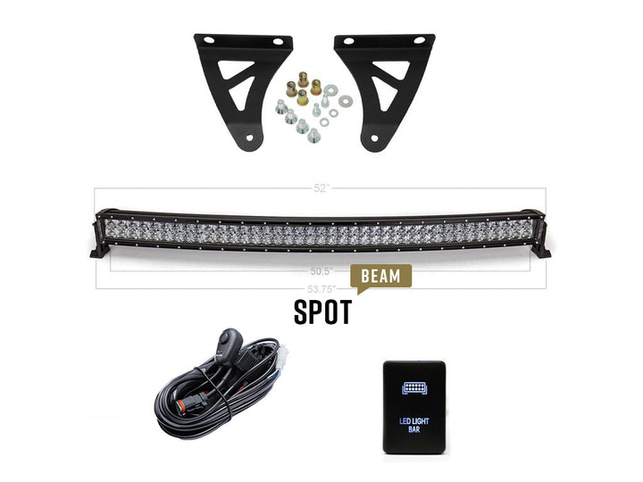 Cali Raised LED 52" Curved LED Light Bar Roof Brackets Kit For Tundra (2007-2021)