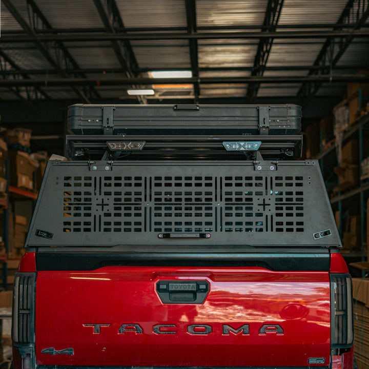 Cali Raised LED COverland Bed Rack Rear Hatch With Gas Struts for Tacoma (2005+)