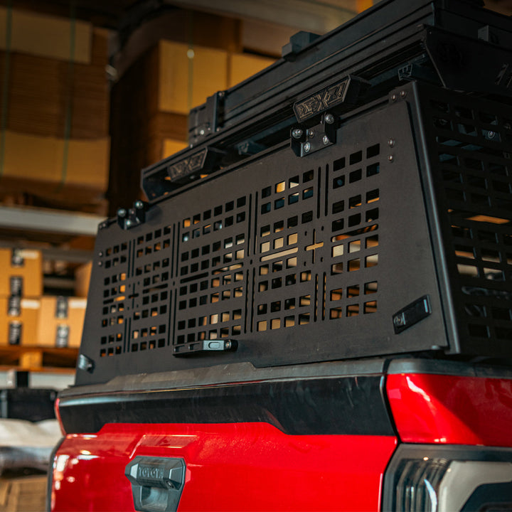 Cali Raised LED COverland Bed Rack Rear Hatch With Gas Struts for Tacoma (2005+)