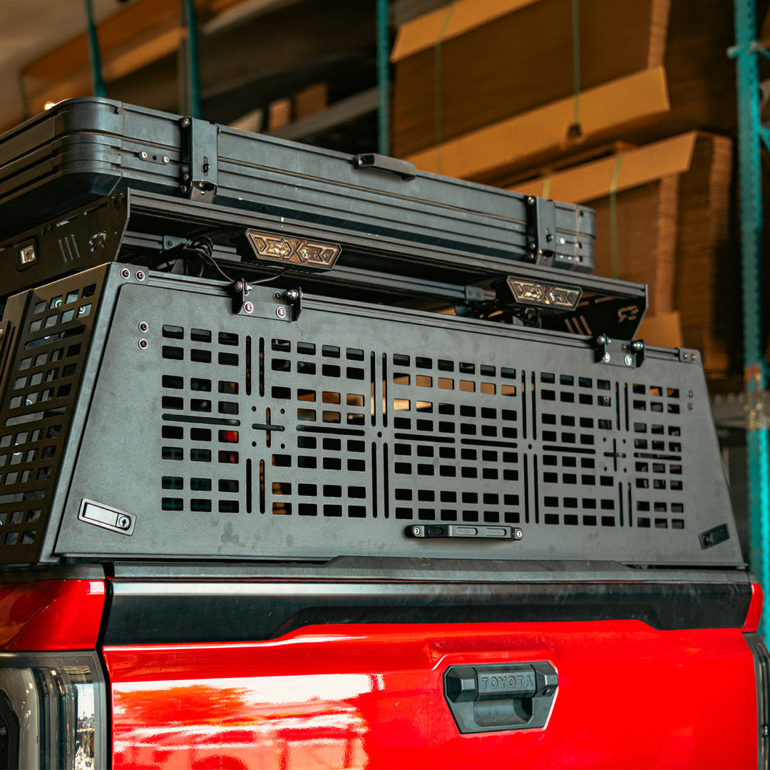 Cali Raised LED COverland Bed Rack Rear Hatch With Gas Struts for Tacoma (2005+)