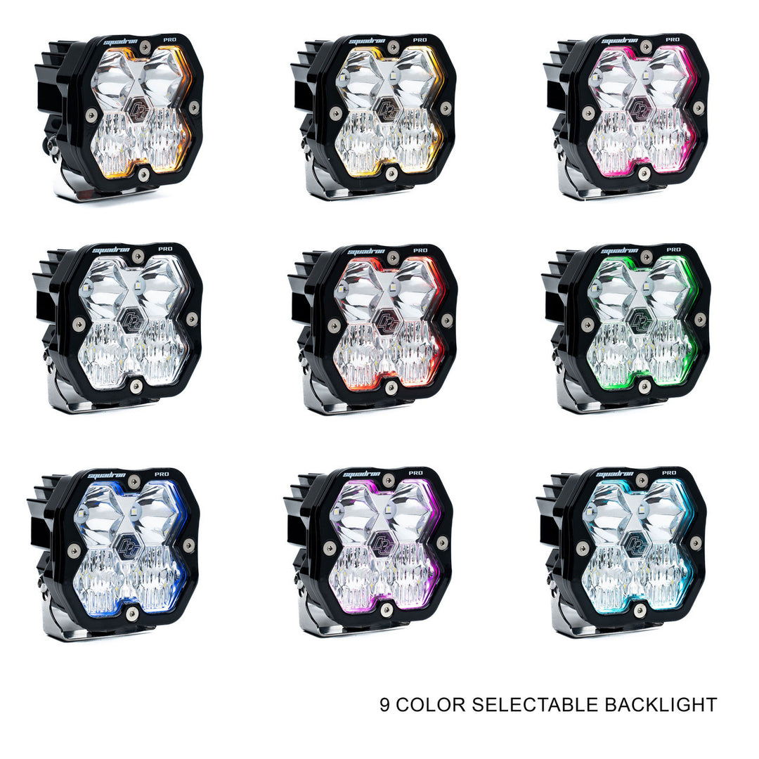 Baja Designs Squadron 2.0 PRO Black LED Auxiliary Light Pod Pair - Universal