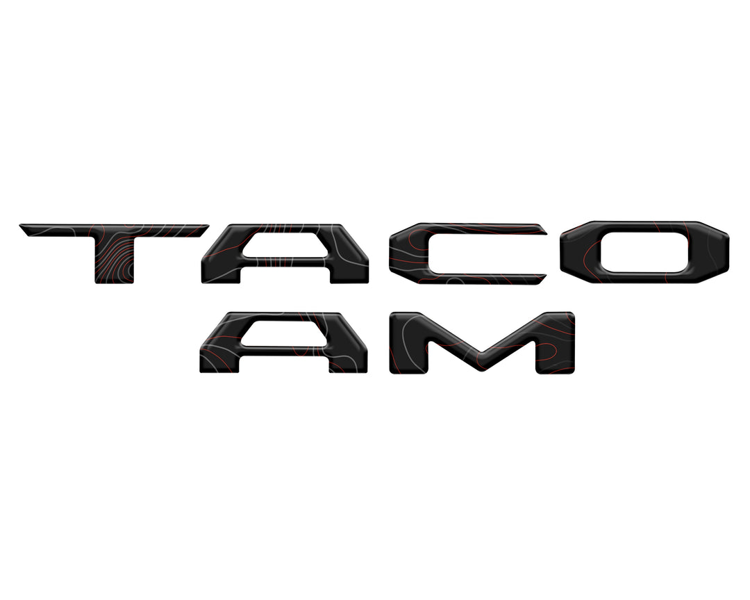 Tailgate Letter Inserts Fits 2016-2023 Toyota Tacoma