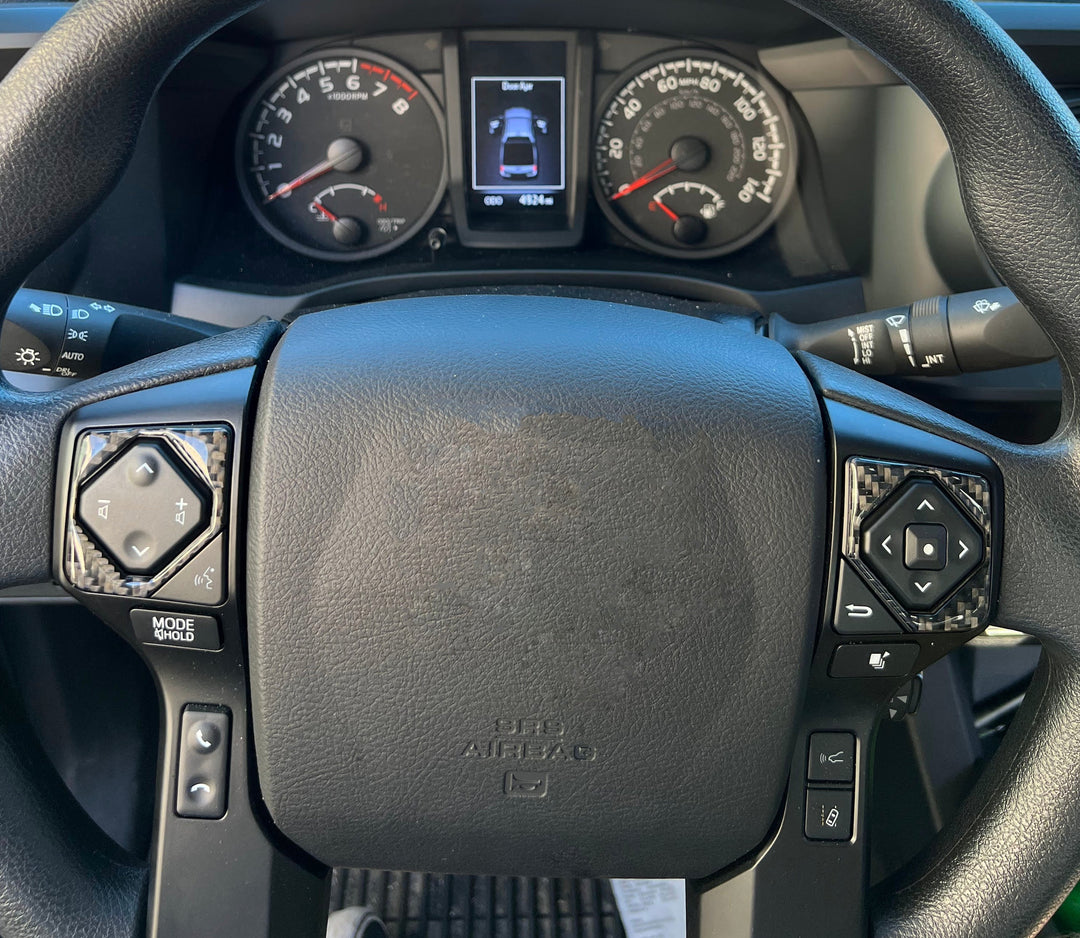 Steering Wheel Upper Buttons Accent Trim Fits 2016-2023 Toyota Tacoma