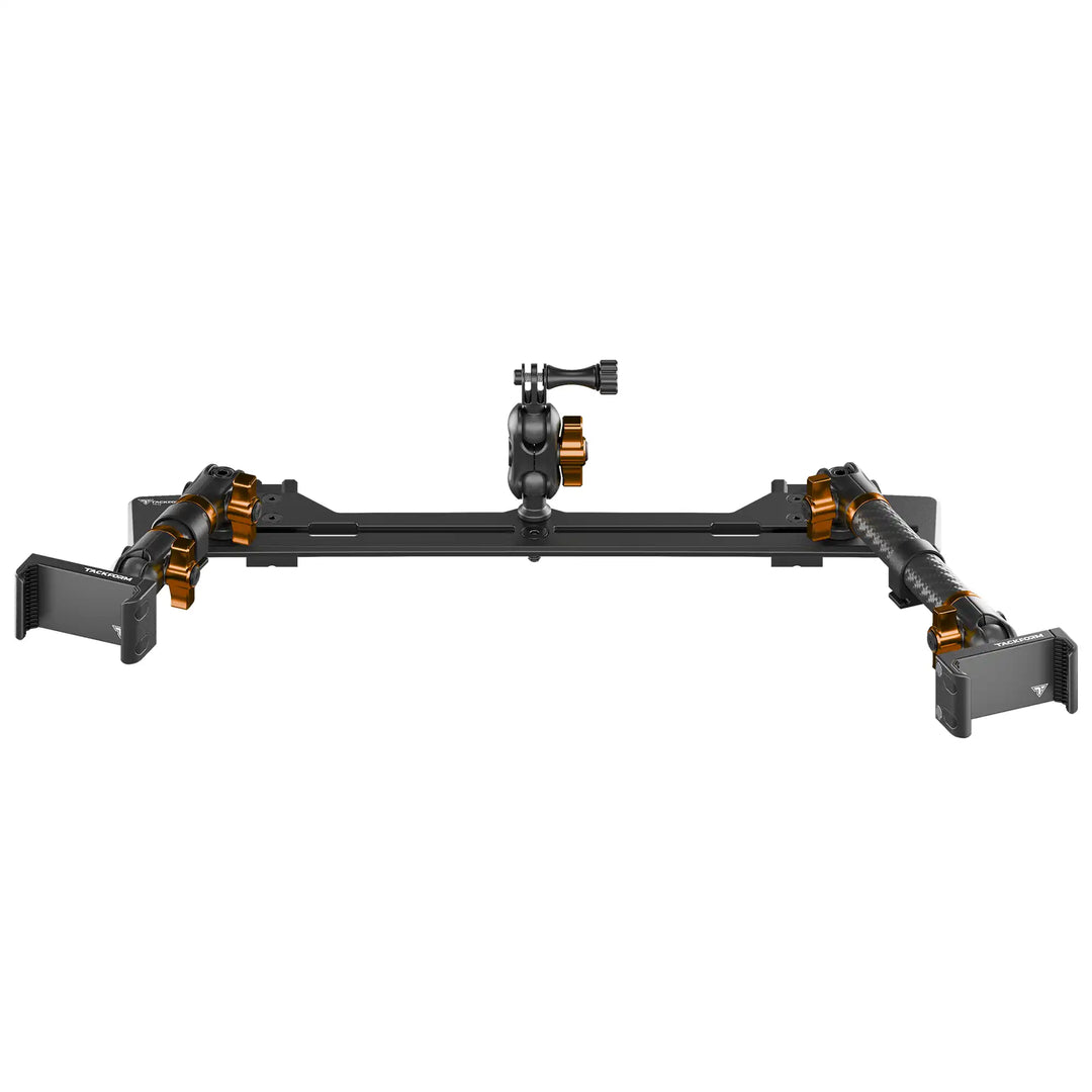 TRAXX™ - Slim Track Dash Bracket With Dual 20LITE Phone Mounts & GoPro Mount | 2021-2026 Ford Bronco & Bronco Raptor (Non-Sport)