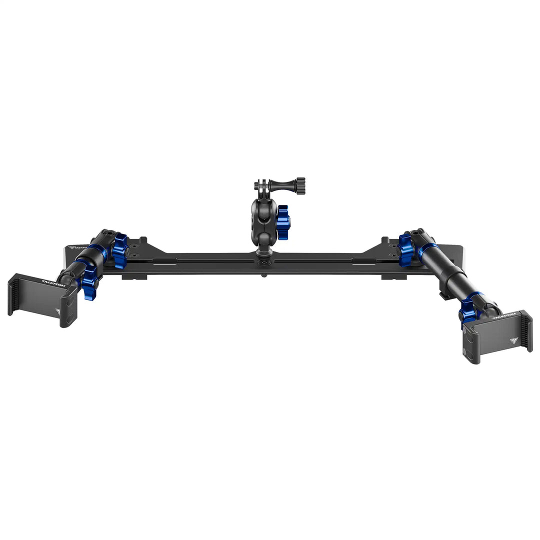 TRAXX™ - Slim Track Dash Bracket With Dual 20LITE Phone Mounts & GoPro Mount | 2021-2026 Ford Bronco & Bronco Raptor (Non-Sport)