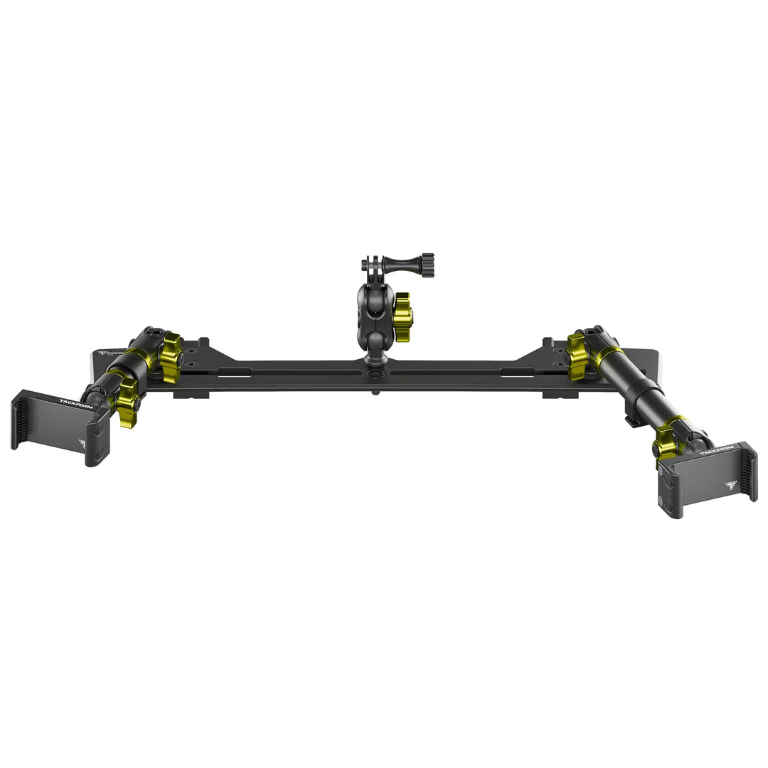 TRAXX™ - Slim Track Dash Bracket With Dual 20LITE Phone Mounts & GoPro Mount | 2021-2026 Ford Bronco & Bronco Raptor (Non-Sport)