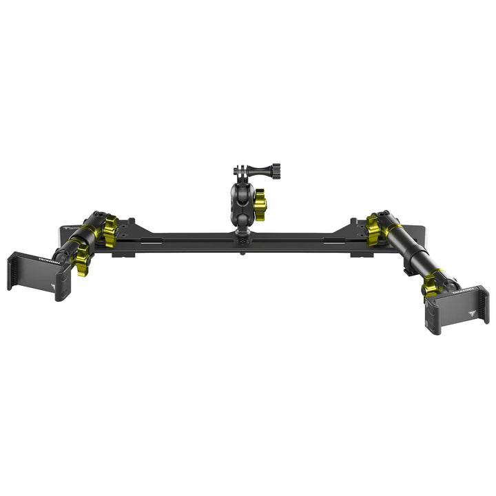 TRAXX™ - Slim Track Dash Bracket With Dual 20LITE Phone Mounts & GoPro Mount | 2021-2026 Ford Bronco & Bronco Raptor (Non-Sport)