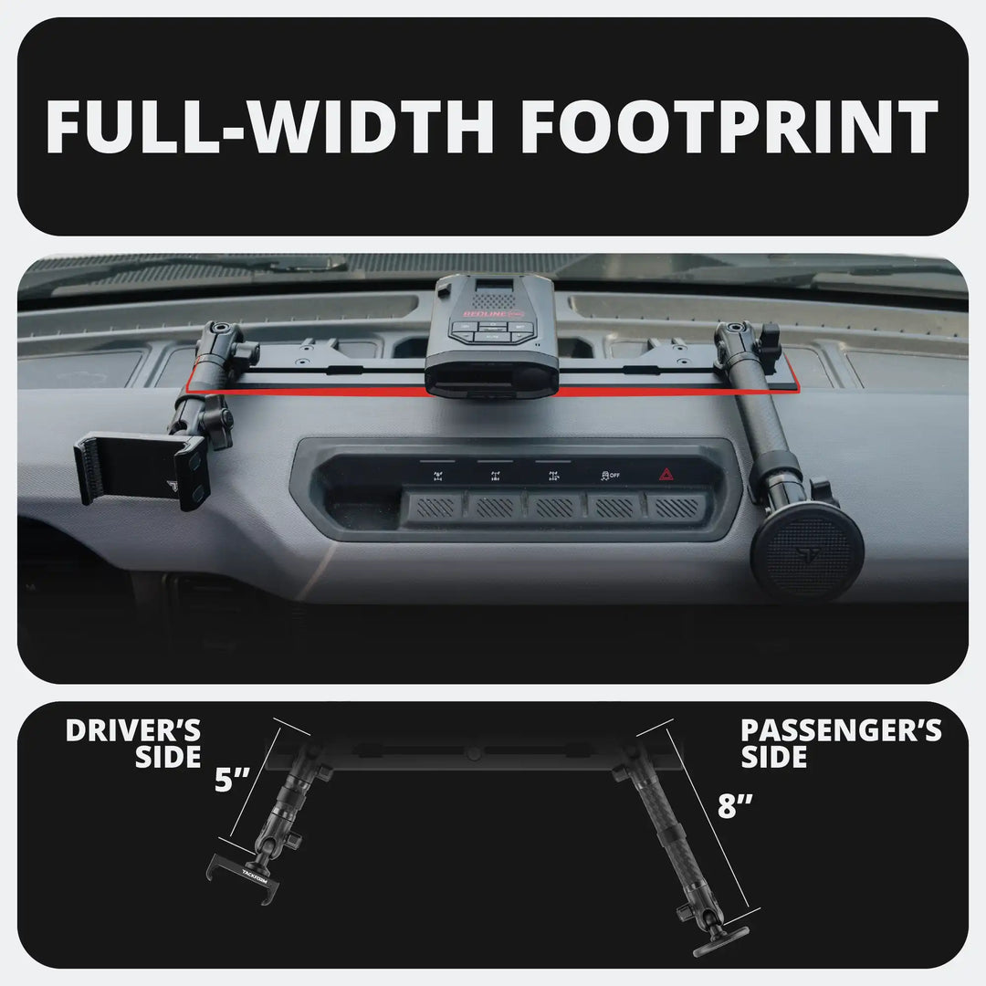 TRAXX™ - Slim Track Dash Bracket With 20LITE Phone Mount | 2021-2026 Ford Bronco & Bronco Raptor (Non-Sport)