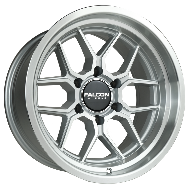 Falcon Off-Road Wheels TX1 - Apollo Silver w/Machine Face & Lip 17x9