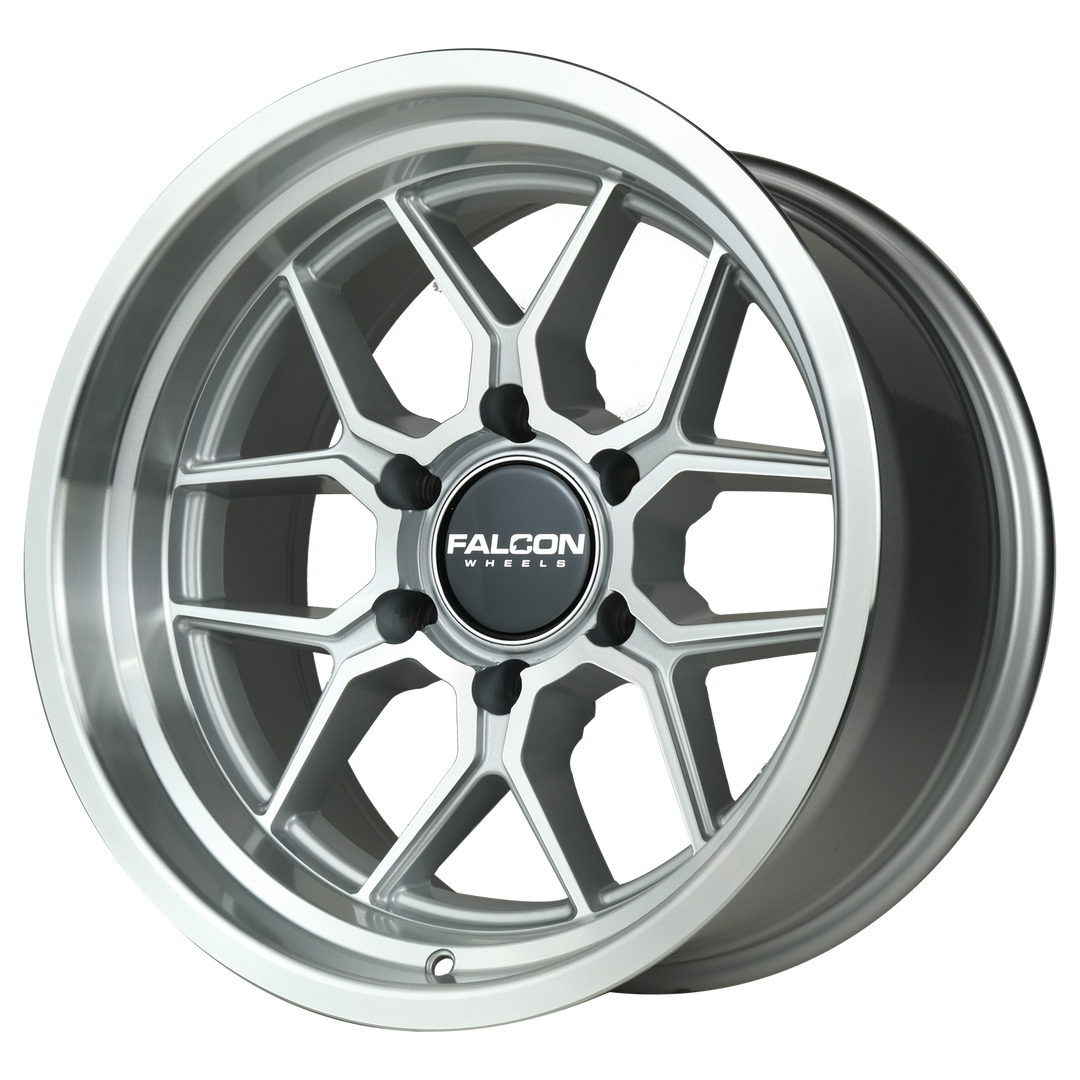 Falcon Off-Road Wheels TX1 - Apollo Silver w/Machine Face & Lip 17x9